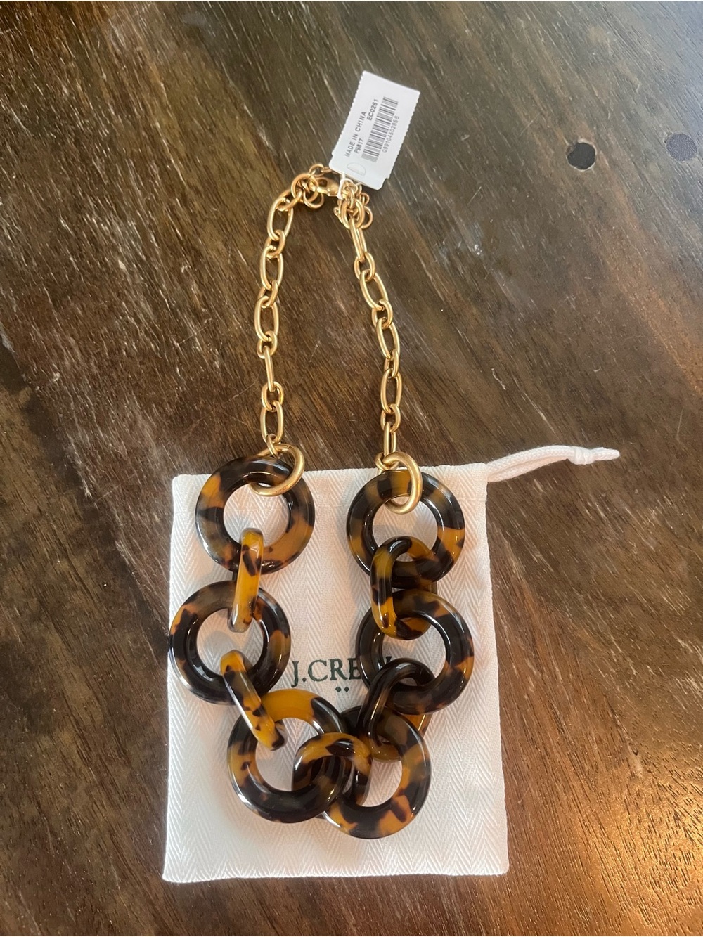 J. Crew Tortoiseshell Link Necklace in Brown and Gold-Tone